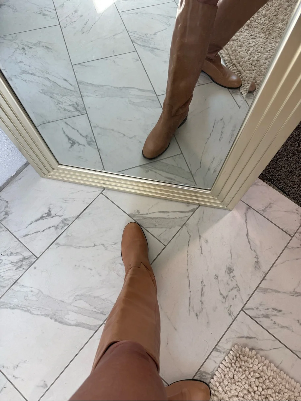 Corso Como Tall Leather Riding Boots in Tan